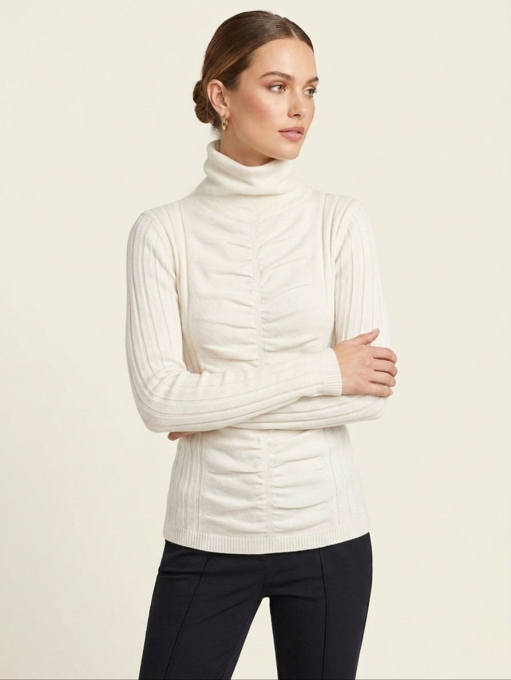 XOXO Turtle Neck Sweater Cream Size Medium